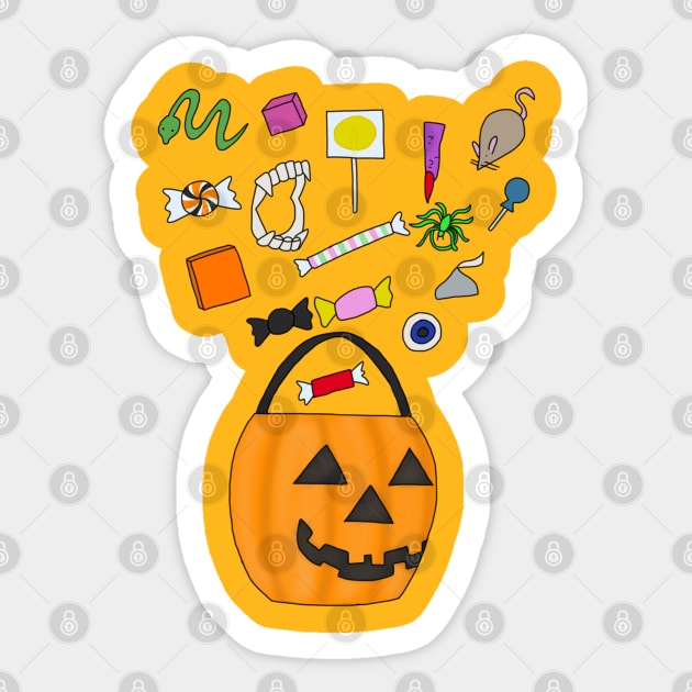 Halloween Candy Bucket Sticker by tesiamarieart